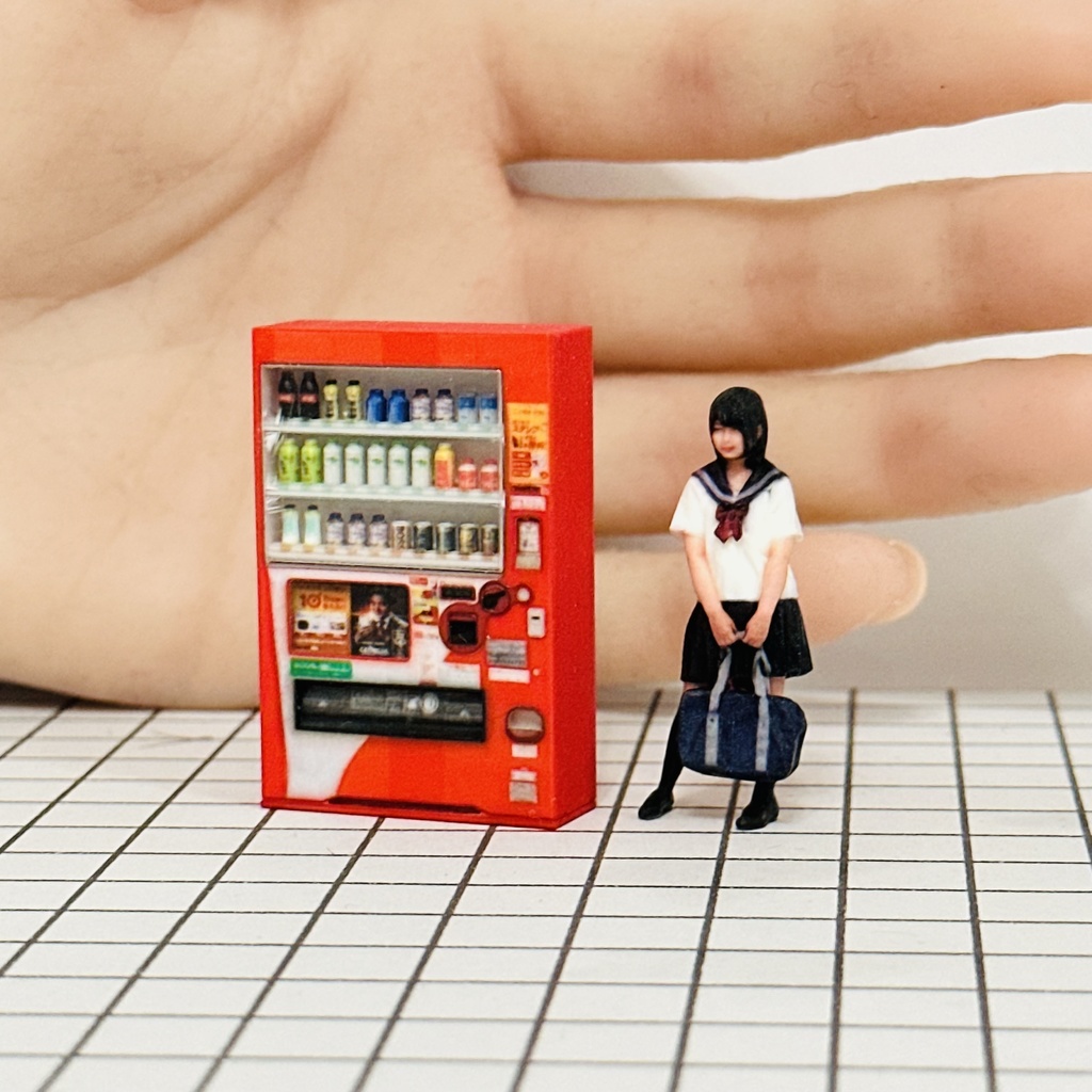 完成品 1/43 ドリンク立体タイプ 自販機 フルカラー3Dプリンター ミニチュア フィギュアに ミニチュアイメージ ミニカーに ジオラマに