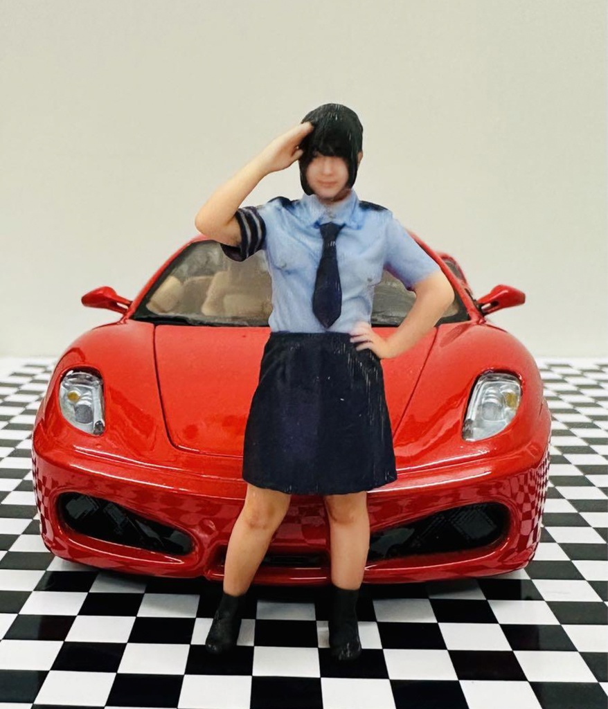 完成品 1/24 婦警 フィギュア リアルフィギュア ミニカーに ジオラマに ミニチュアイメージ ミニチュア 3Dフィギュア フルカラー3Dプリンター