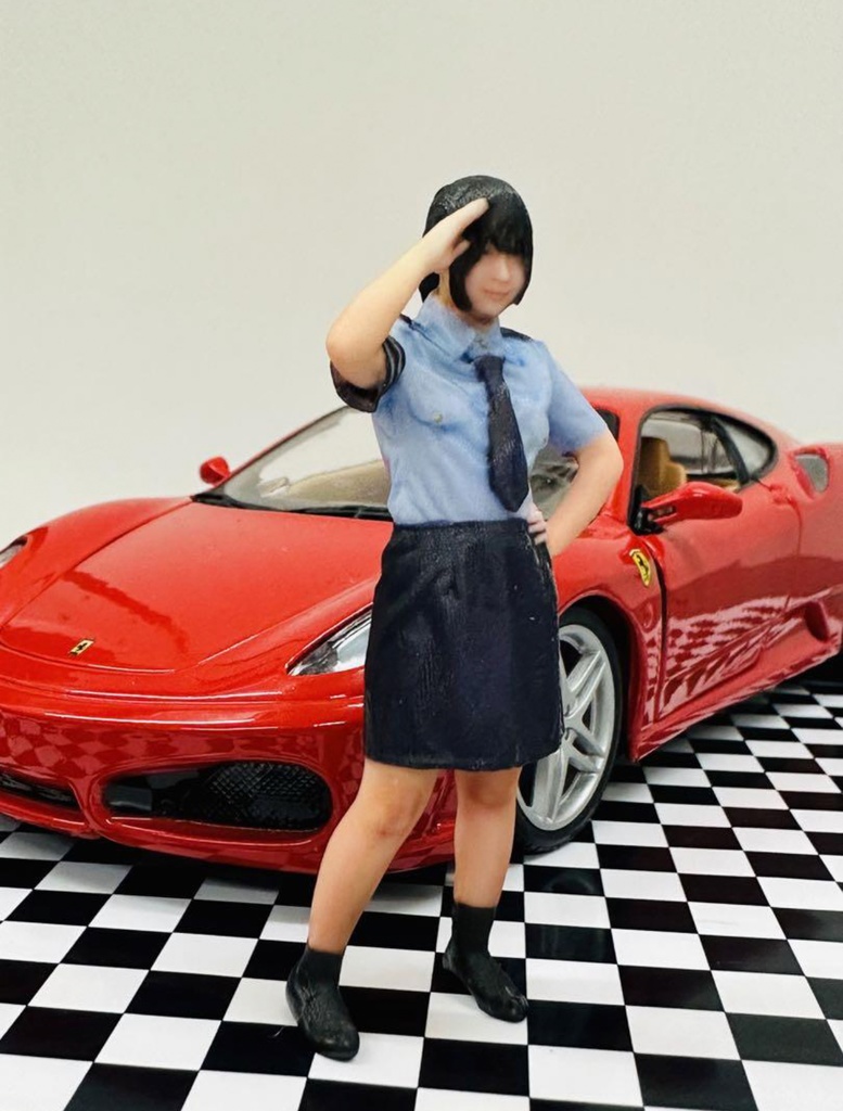 完成品 1/24 婦警 フィギュア リアルフィギュア ミニカーに ジオラマに ミニチュアイメージ ミニチュア 3Dフィギュア フルカラー3Dプリンター