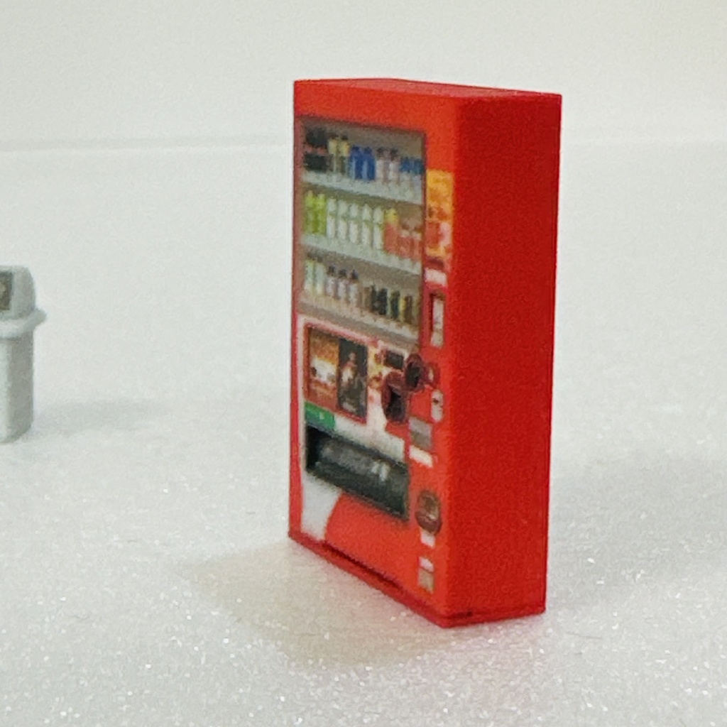 1/64 立体タイプ自販機+空き缶入れ ミニチュア フィギュアに ジオラマに ミニカーに