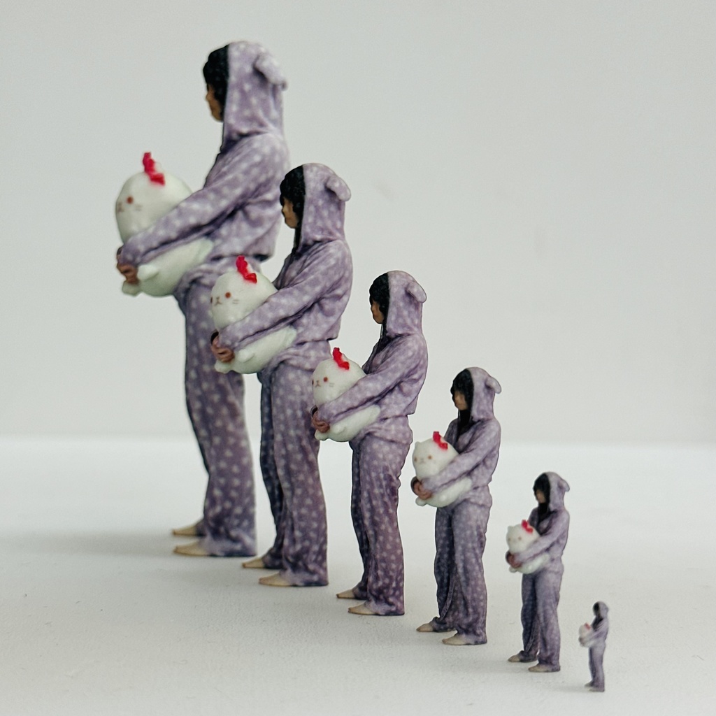 完成品 フィギュア6体 ルームウエア少女 jkn 1/18 1/24 1/35 1/43 1/64 1/150 リアルフィギュア ミニチュアイメージ ミニチュア ミニカーに ドールハウスに 鉄道模型に