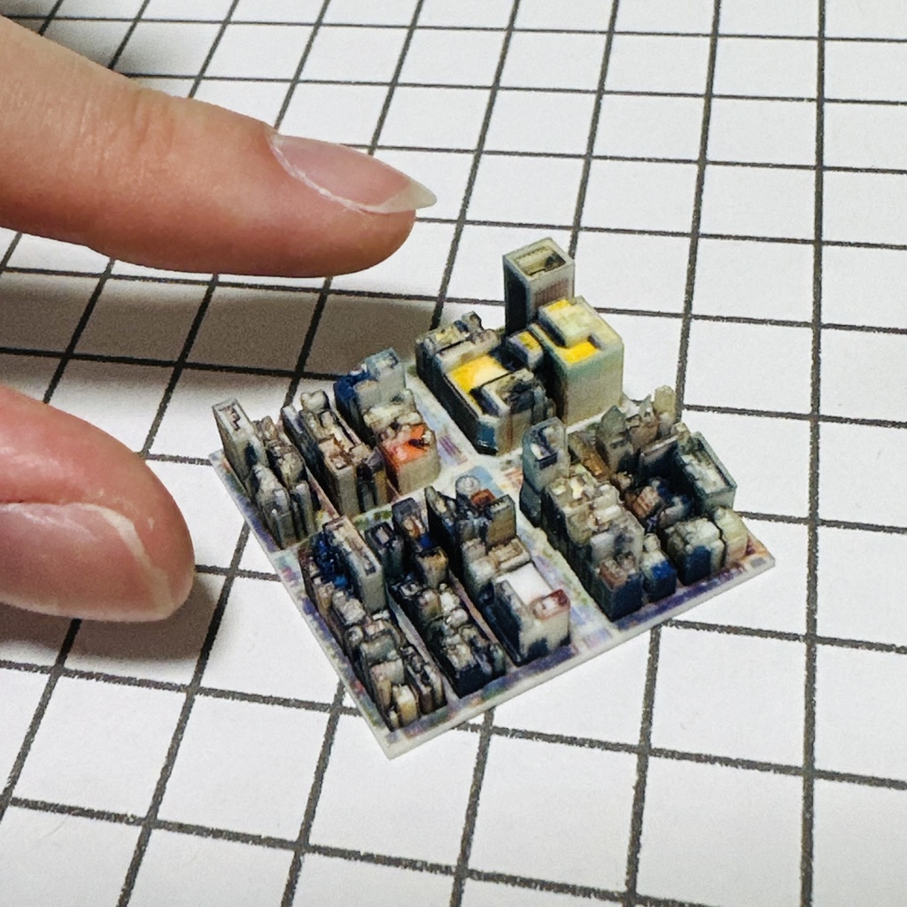 ミニチュア 銀座3丁目交差点 ジオラマ 完成品 ミニジオラマ ドールハウスに