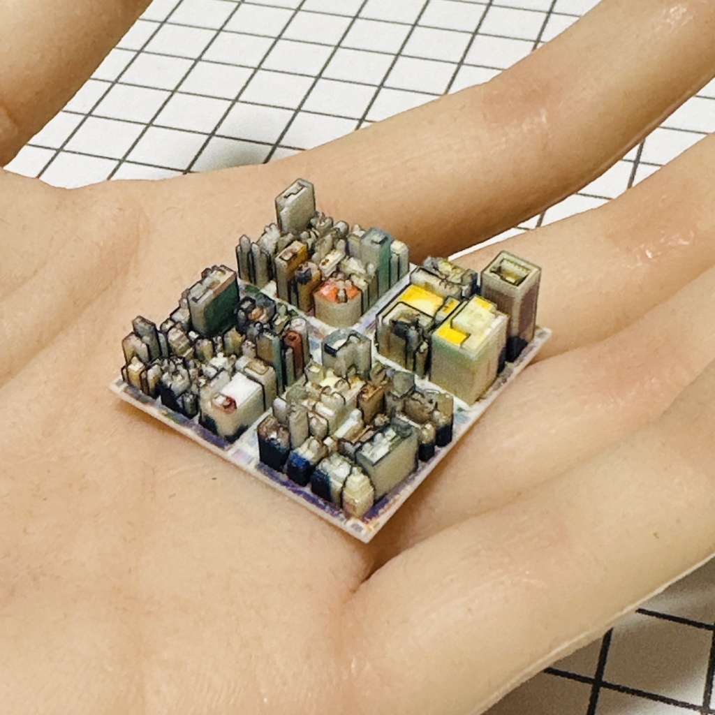 ミニチュア 銀座3丁目交差点 ジオラマ 完成品 ミニジオラマ ドールハウスに