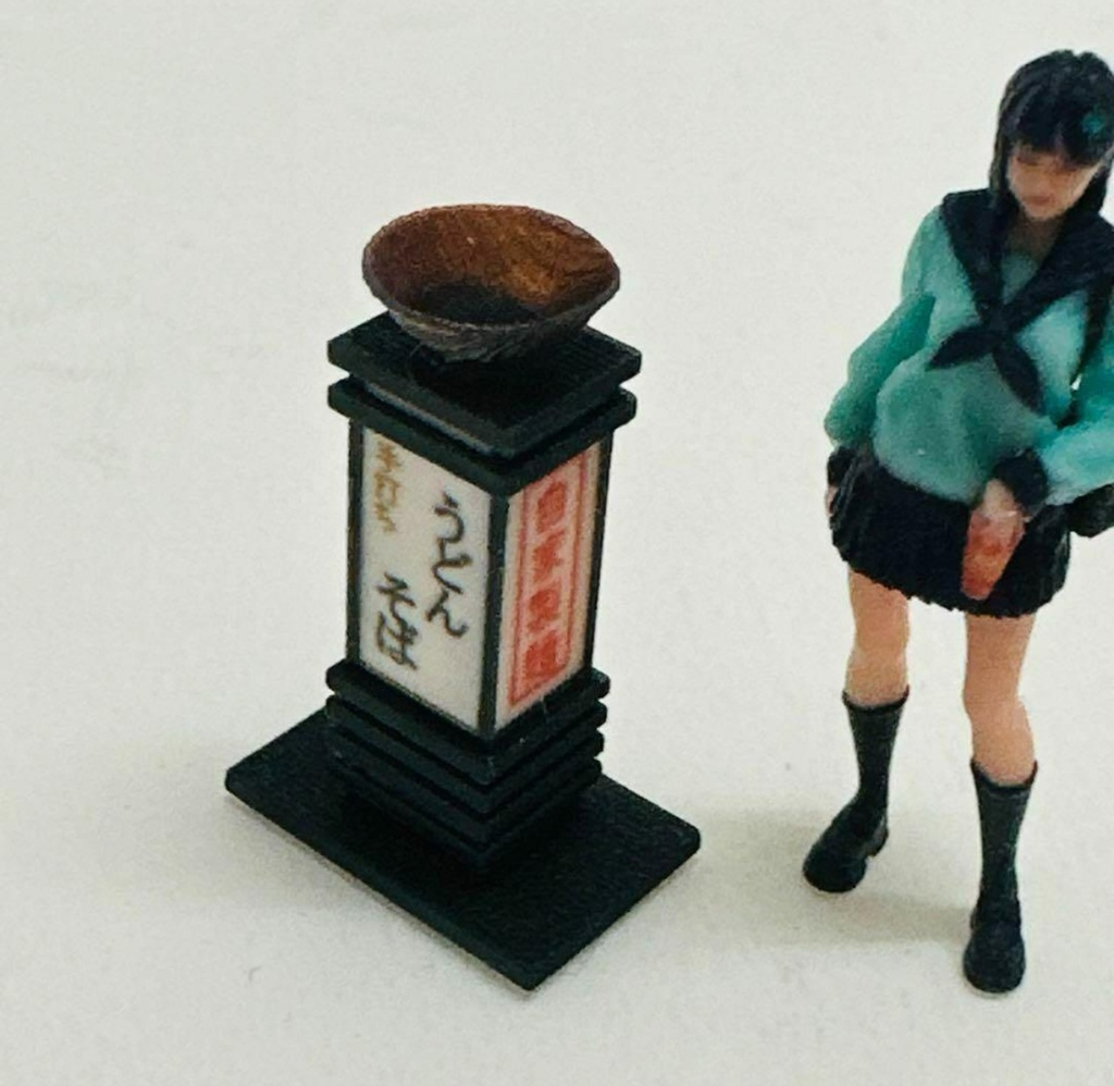 完成品 1/64 看板 ミニチュア うどん そば ジオラマに ミニカーに フィギュアに ミニチュアイメージ
