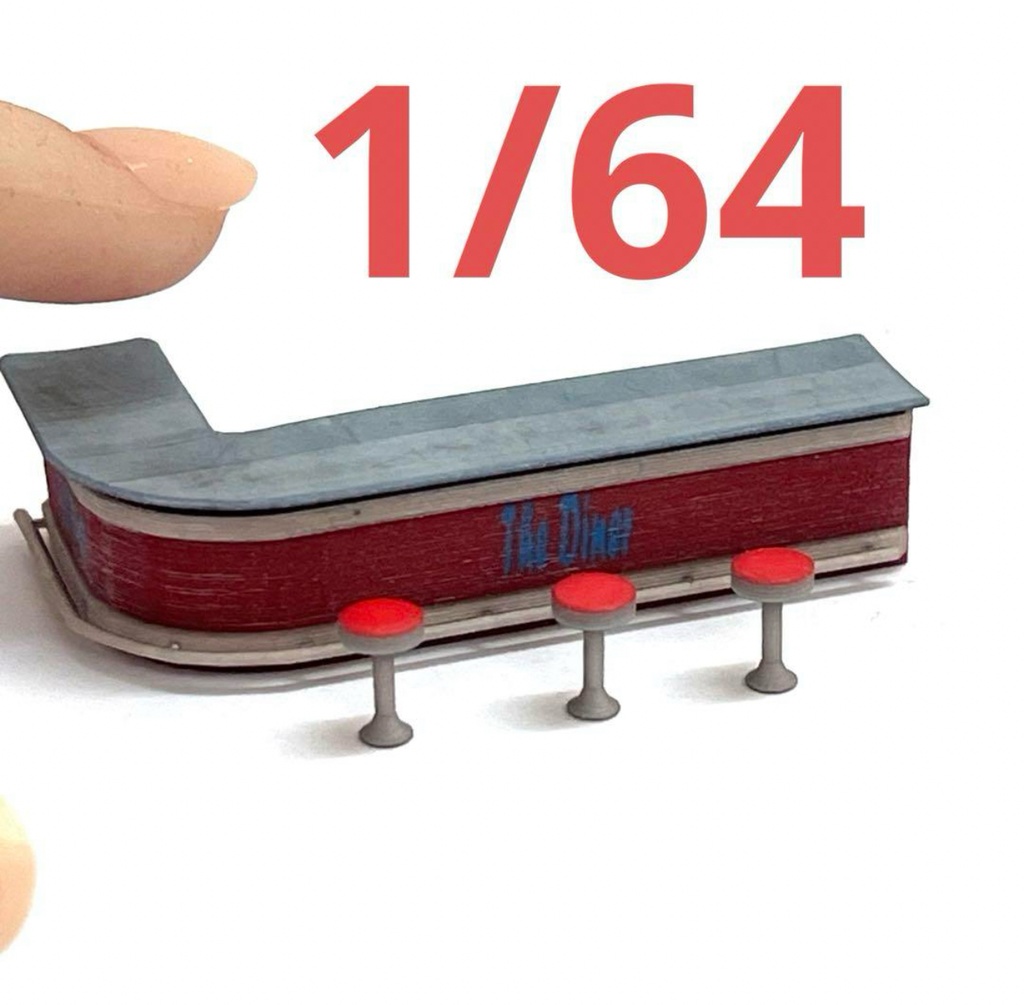 完成品　1/64 ミニチュア　カウンター　椅子　ジオラマに　住宅模型に　ミニカーに　フィギュアに　ミニチュアイメージ　リアルフィギュア