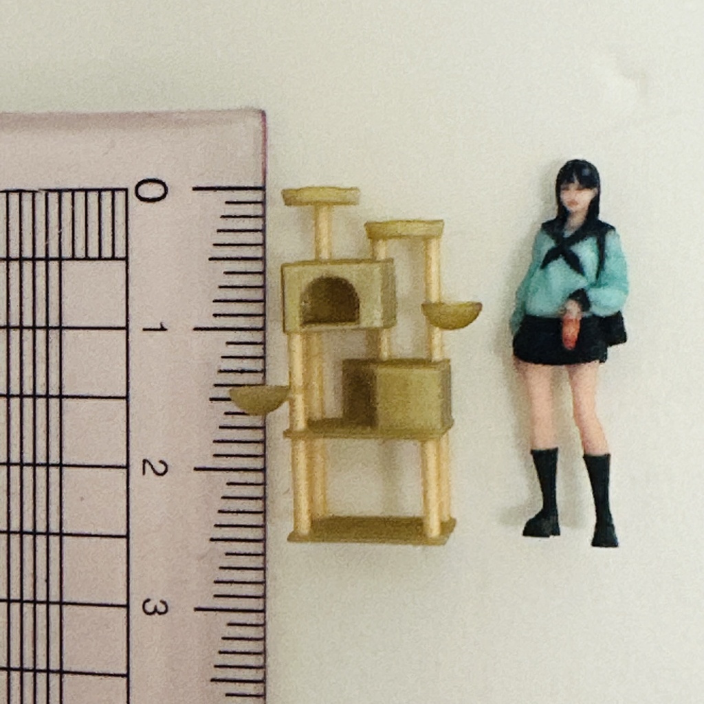 1/64 キャットタワー ミニチュア フィギュアに ジオラマに 住宅模型 建築模型 ミニチュアイメージ 3Dプリンター