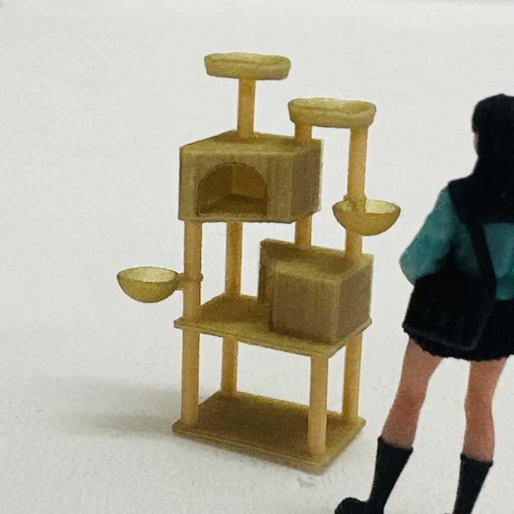 1/64 キャットタワー ミニチュア フィギュアに ジオラマに 住宅模型 建築模型 ミニチュアイメージ 3Dプリンター