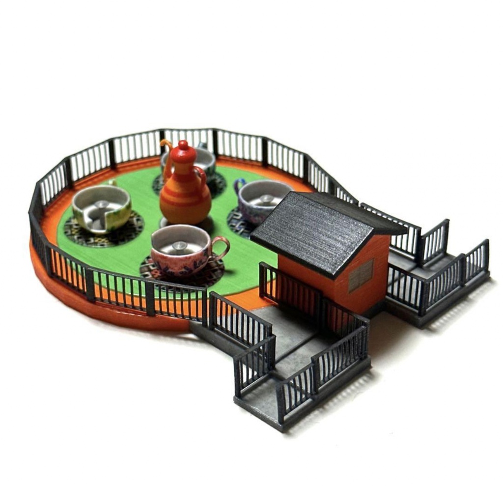 Nゲージ 1/150 遊園地 コーヒーカップ ストラクチャー ジオラマ レイアウト 住宅模型に ミニチュア 3D ミニチュアイメージ