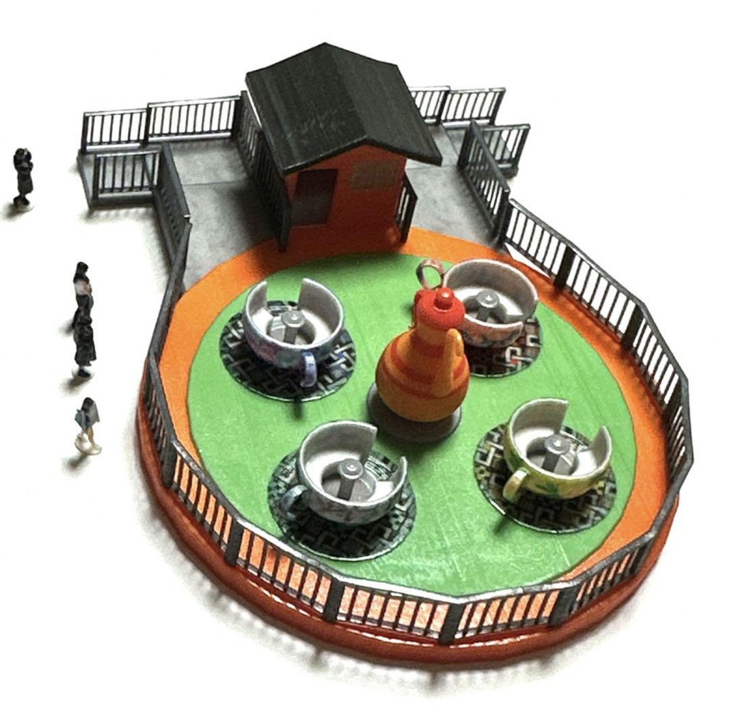 Nゲージ 1/150 遊園地 コーヒーカップ ストラクチャー ジオラマ レイアウト 住宅模型に ミニチュア 3D ミニチュアイメージ