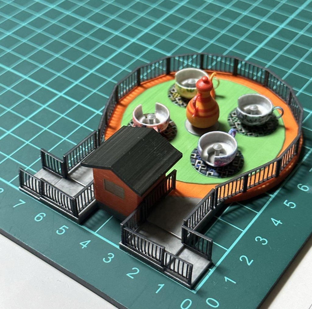 Nゲージ 1/150 遊園地 コーヒーカップ ストラクチャー ジオラマ レイアウト 住宅模型に ミニチュア 3D ミニチュアイメージ
