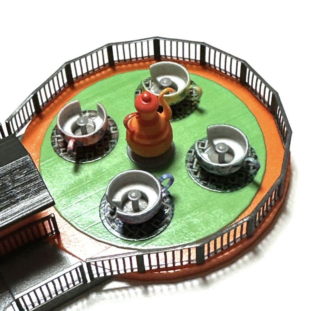Nゲージ 1/150 遊園地 コーヒーカップ ストラクチャー ジオラマ レイアウト 住宅模型に ミニチュア 3D ミニチュアイメージ