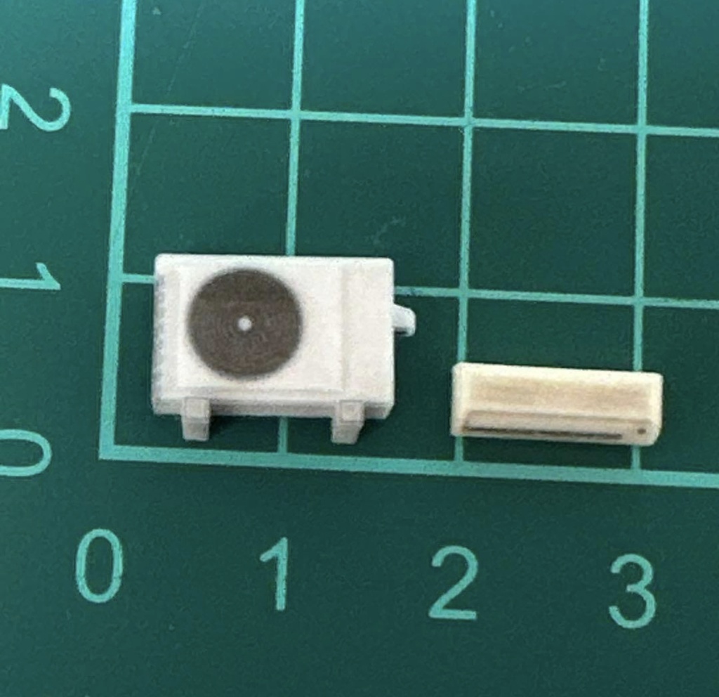 完成品 1/64 エアコン 室外機 ミニチュア フィギュアに ジオラマ みにかに 住宅模型に 3D ミニチュアイメージ