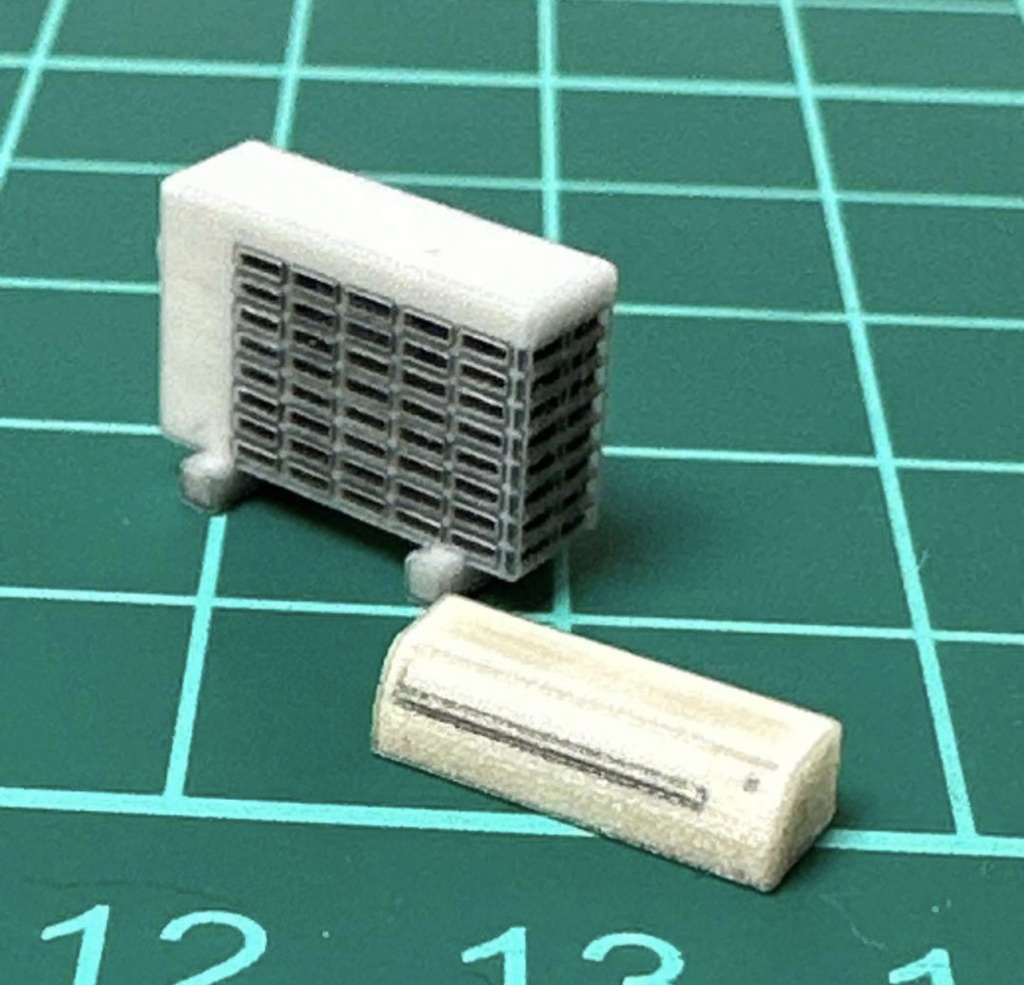 完成品 1/64 エアコン 室外機 ミニチュア フィギュアに ジオラマ みにかに 住宅模型に 3D ミニチュアイメージ