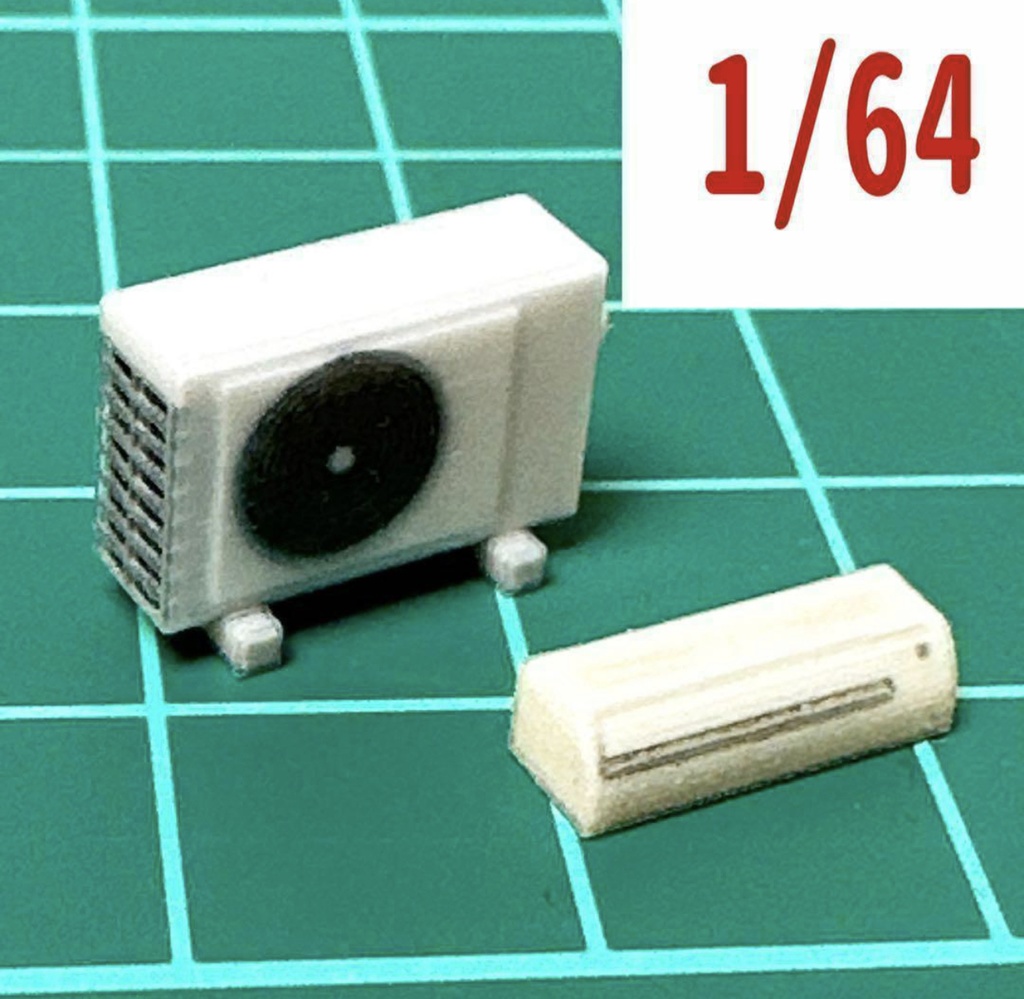 完成品 1/64 エアコン 室外機 ミニチュア フィギュアに ジオラマ みにかに 住宅模型に 3D ミニチュアイメージ