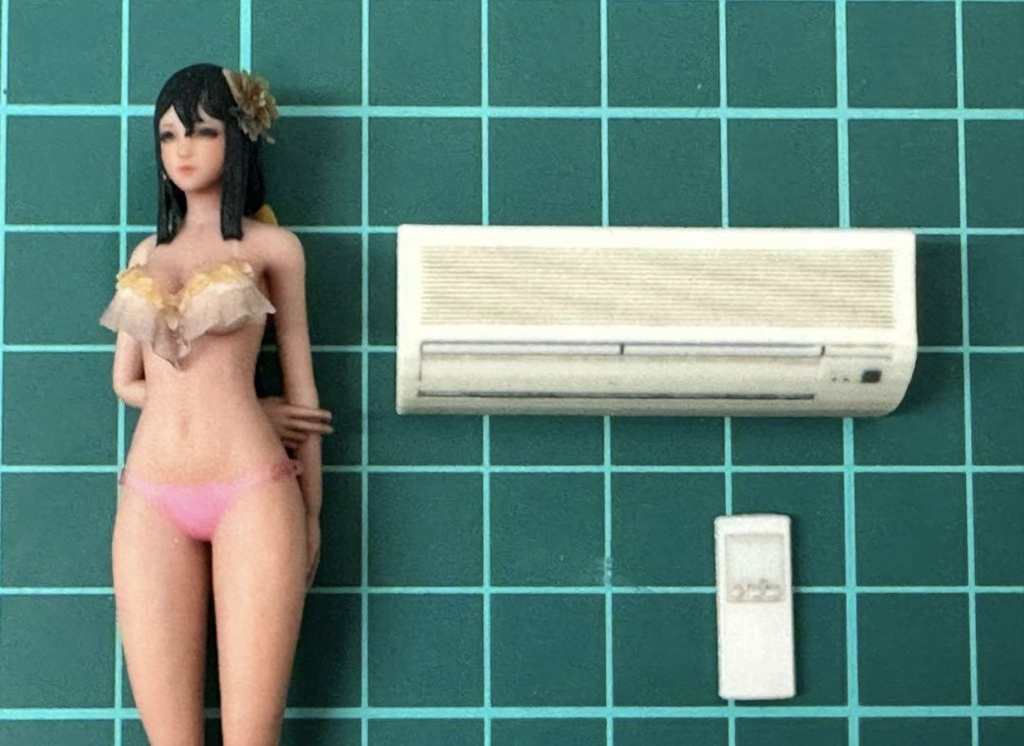 完成品 1/18 エアコン 3D リモコン フィギュアに ミニチュア ジオラマ ミニカーに ドールハウスに
