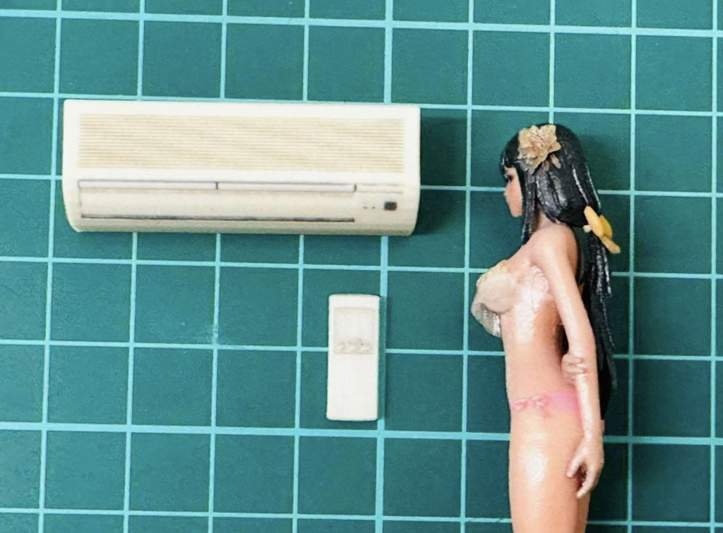 完成品 1/18 エアコン 3D リモコン フィギュアに ミニチュア ジオラマ ミニカーに ドールハウスに