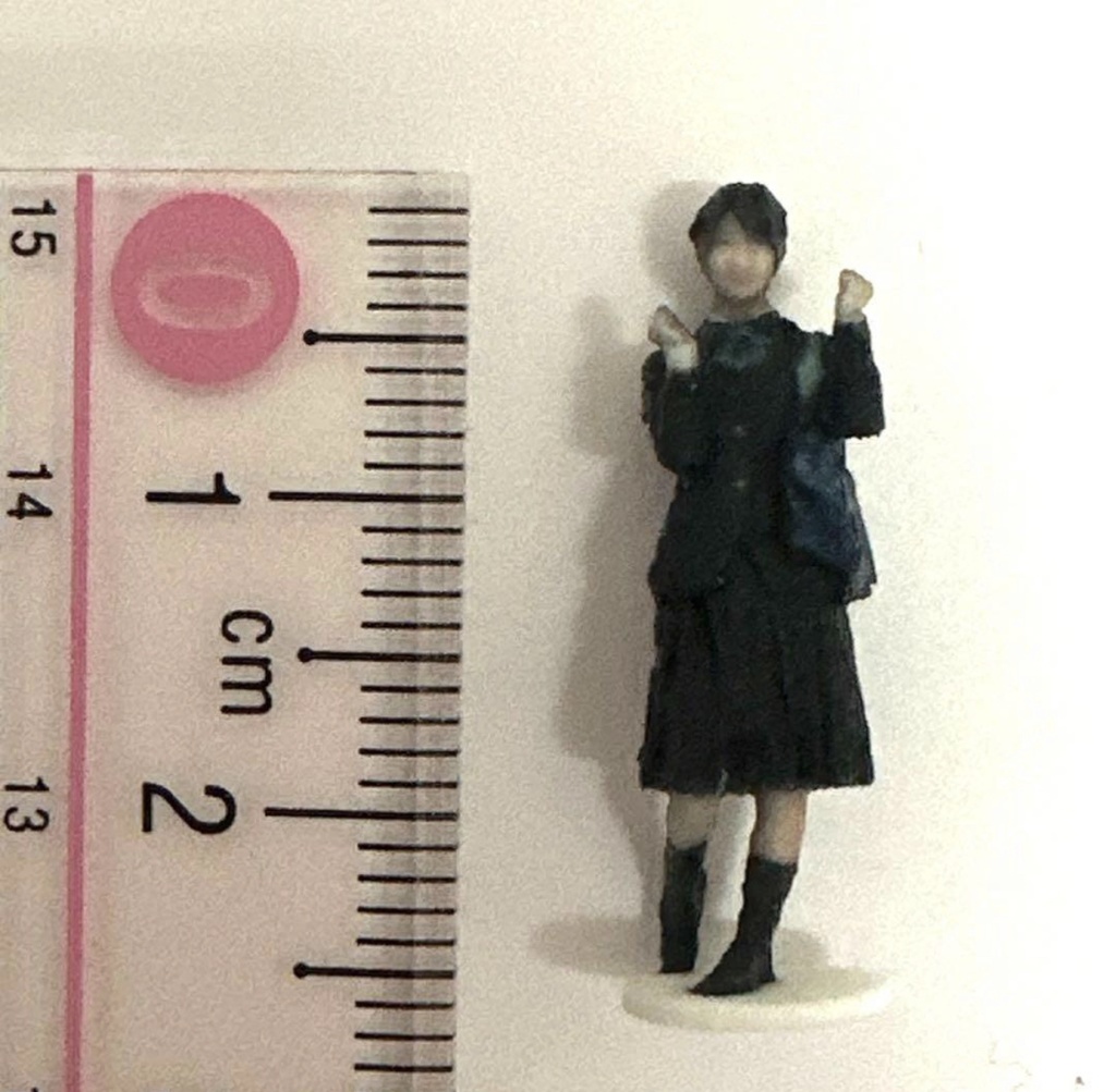 完成品 1/64 JKNJ フィギュア トミカに ミニカーに ジオラマに リアルフィギュア 女子高生 3D ミニチュアイメージ
