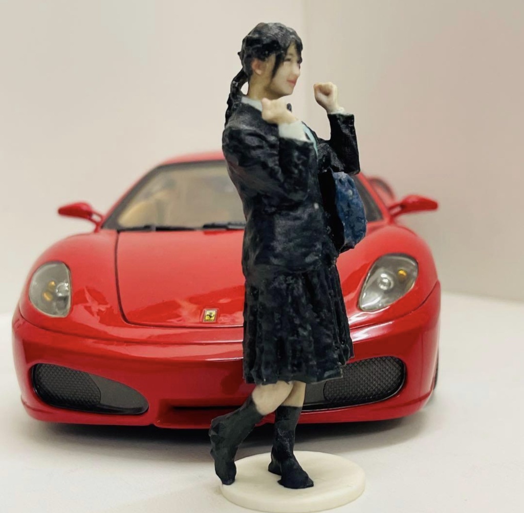 完成品 1/18 JKNJ 女子高生 フィギュア リアルフィギュア 3D フルカラー3D ミニカーに ジオラマに ミニチュア