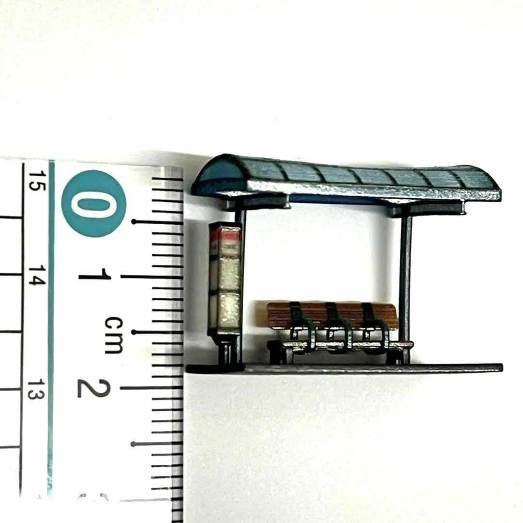 Nゲージ 1/150 バス停 1/64より小 ジオラマに 鉄道模型 レイアウトに ミニチュア 3D