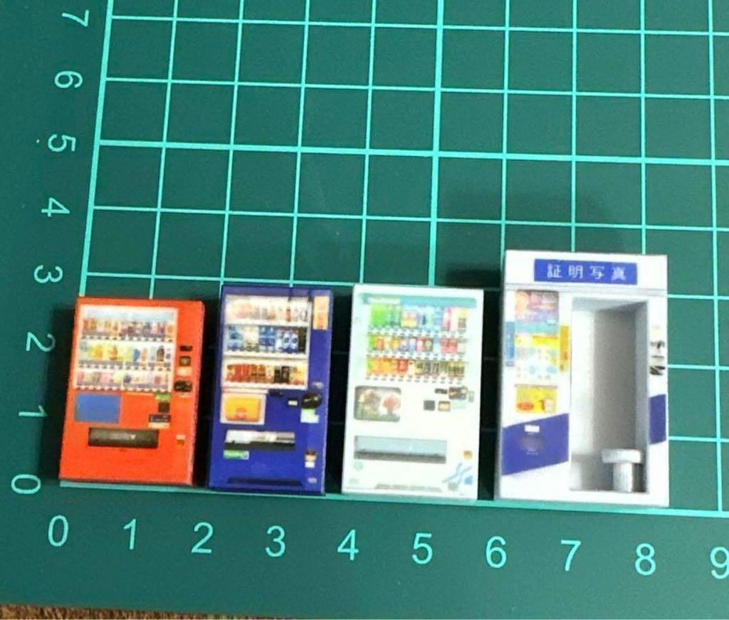 HOゲージ 1/80 証明写真機 自販機 ミニチュア 鉄道模型 ジオラマに レイアウトに ミニチュアイメージ 3D フルカラー3D