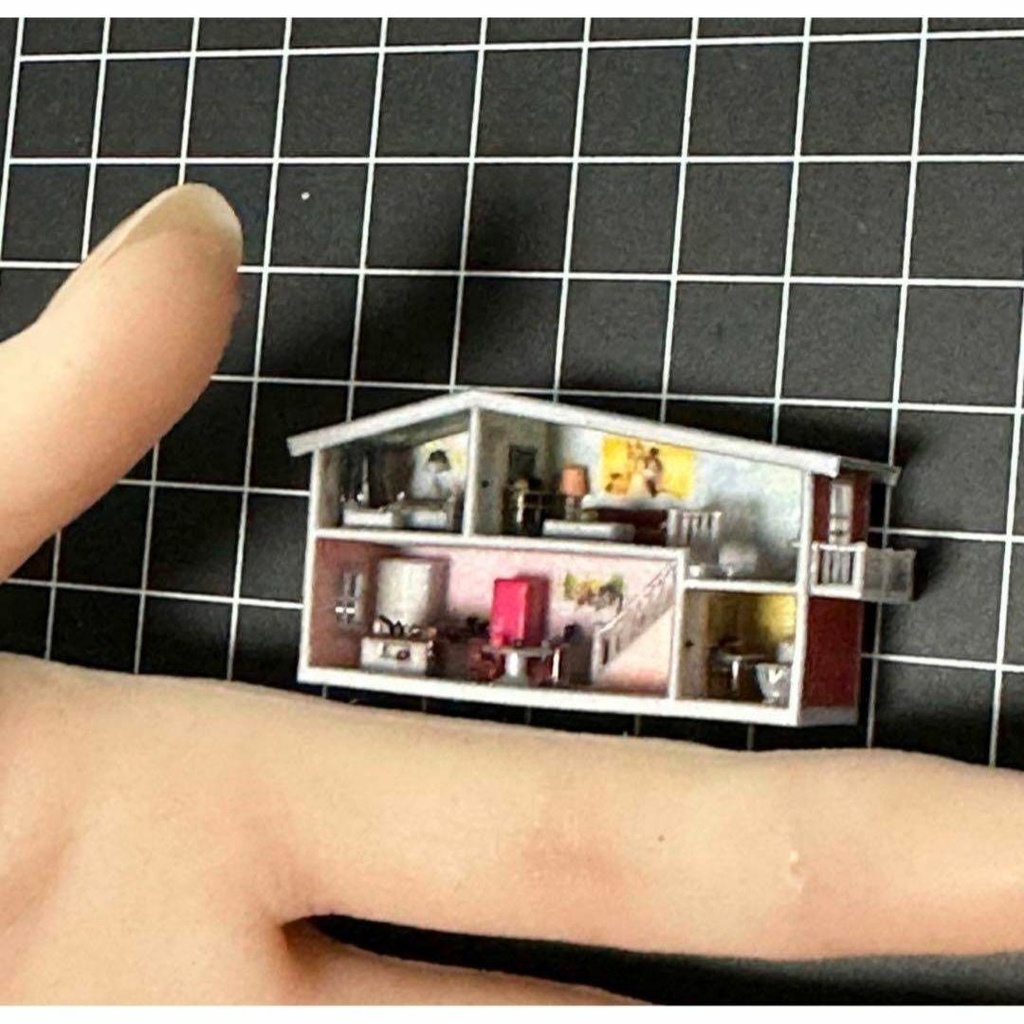 完成品　ミニミニドールハウス　ミニチュア　ドールハウス　ジオラマ　３D