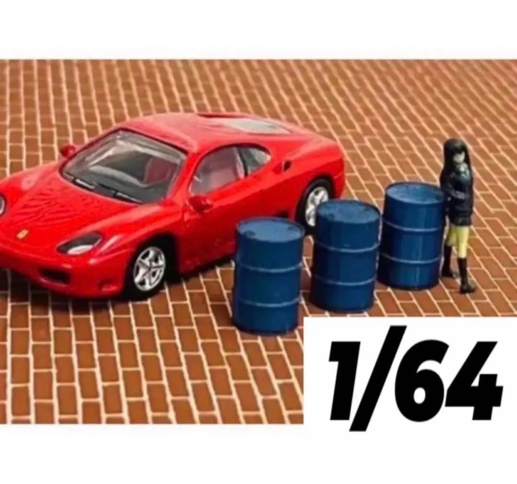 1/64　ドラム缶3個★フィギュアに★ジオラマ★ミニチュア★ミニカーに