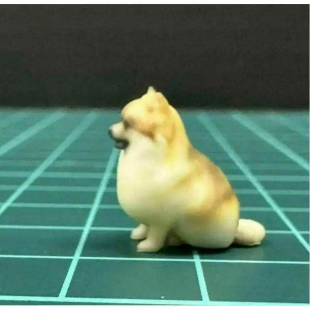 完成品 1/18 ポメラニアン 犬 フィギュア ミニチュア ミニカーに ジオラマに