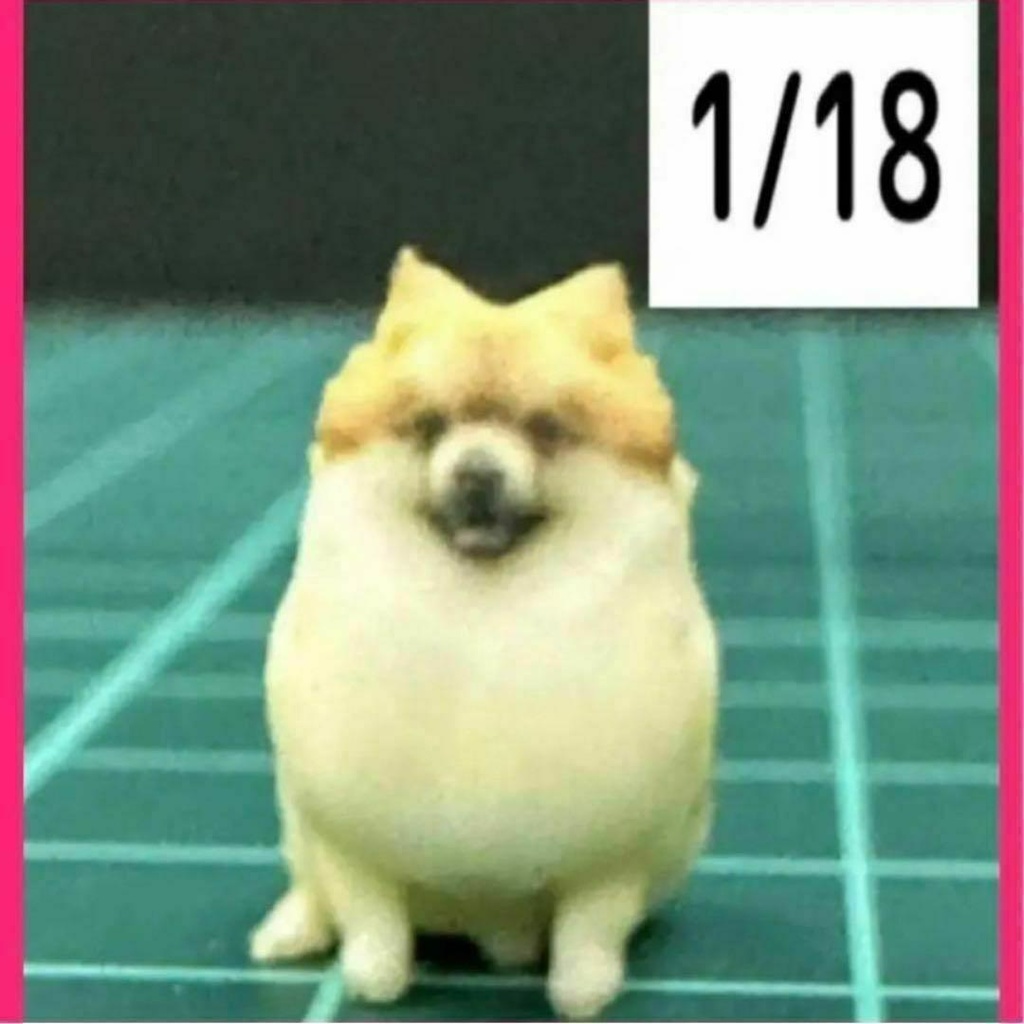完成品 1/18 ポメラニアン 犬 フィギュア ミニチュア ミニカーに ジオラマに