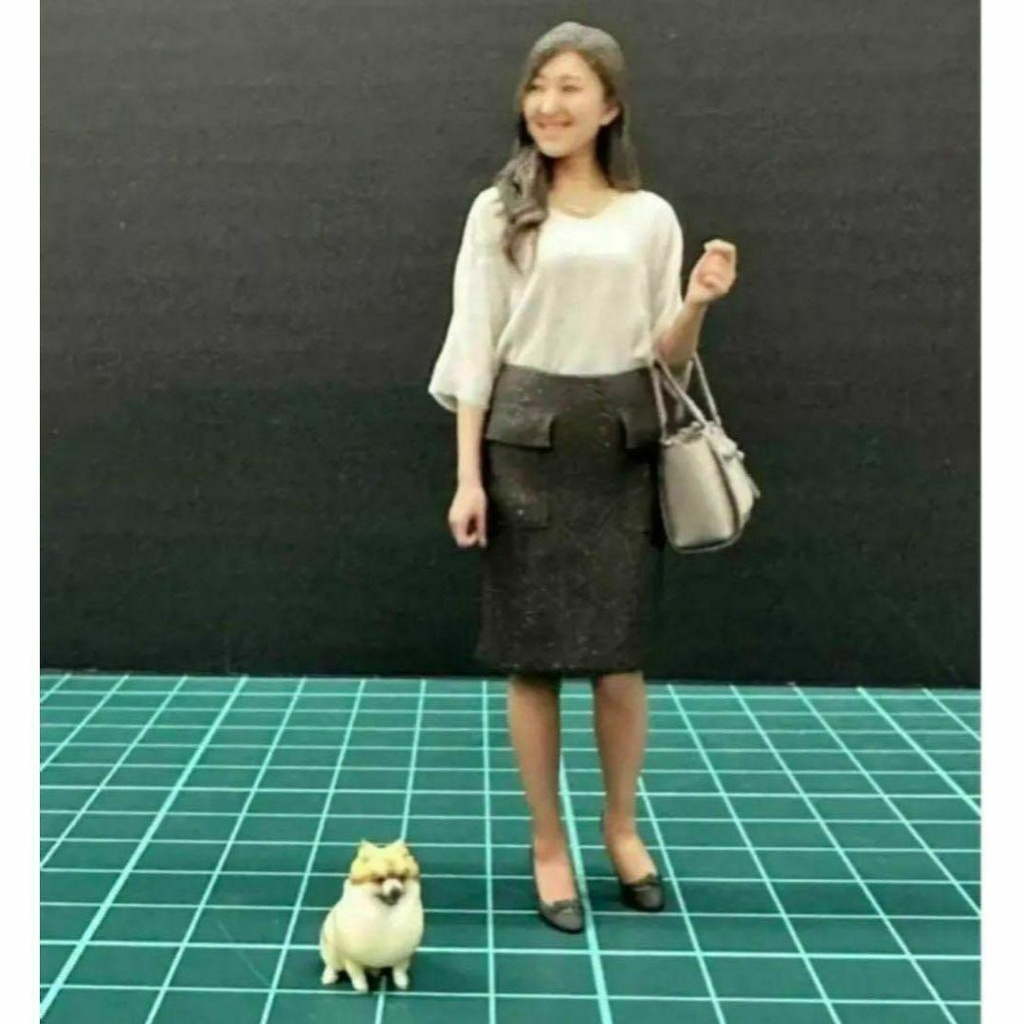 完成品 1/18 ポメラニアン 犬 フィギュア ミニチュア ミニカーに ジオラマに
