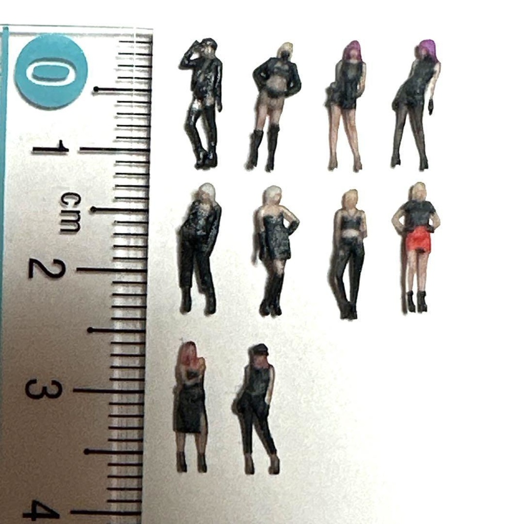 完成品 Nゲージ 1/150 リオナ フィギュア10体 鉄道模型 ジオラマ レイアウトに 3D リアルフィギュア