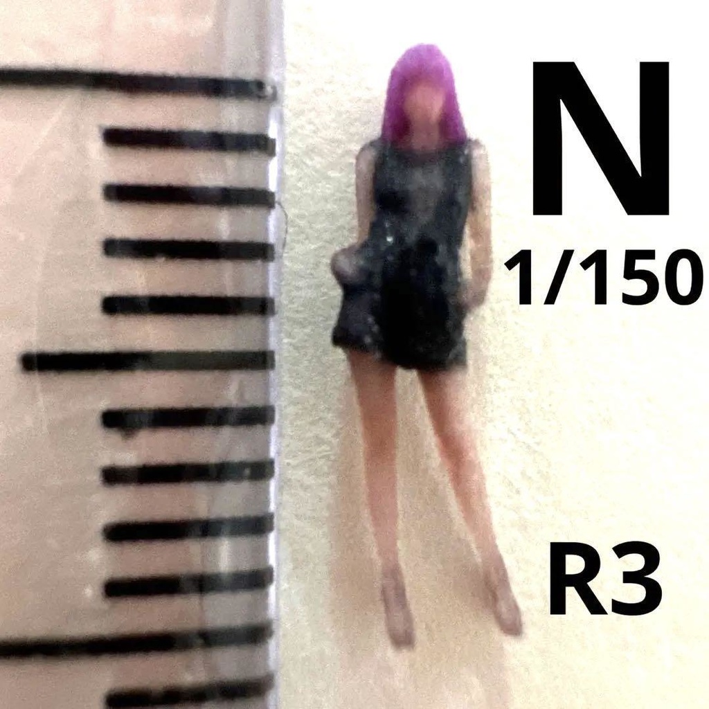 完成品 Nゲージ 1/150 R3 フィギュア リアルフィギュア 鉄道模型 ジオラマ レイアウト ミニチュアイメージ 3D