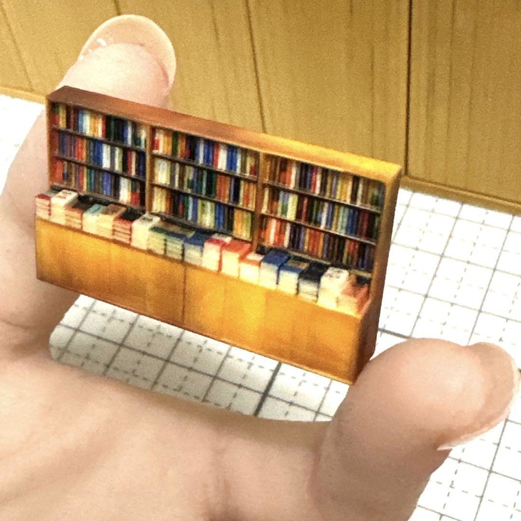 完成品 1/64 本棚 ミニチュア フィギュアに ミニカーに ジオラマに ミニチュアイメージ