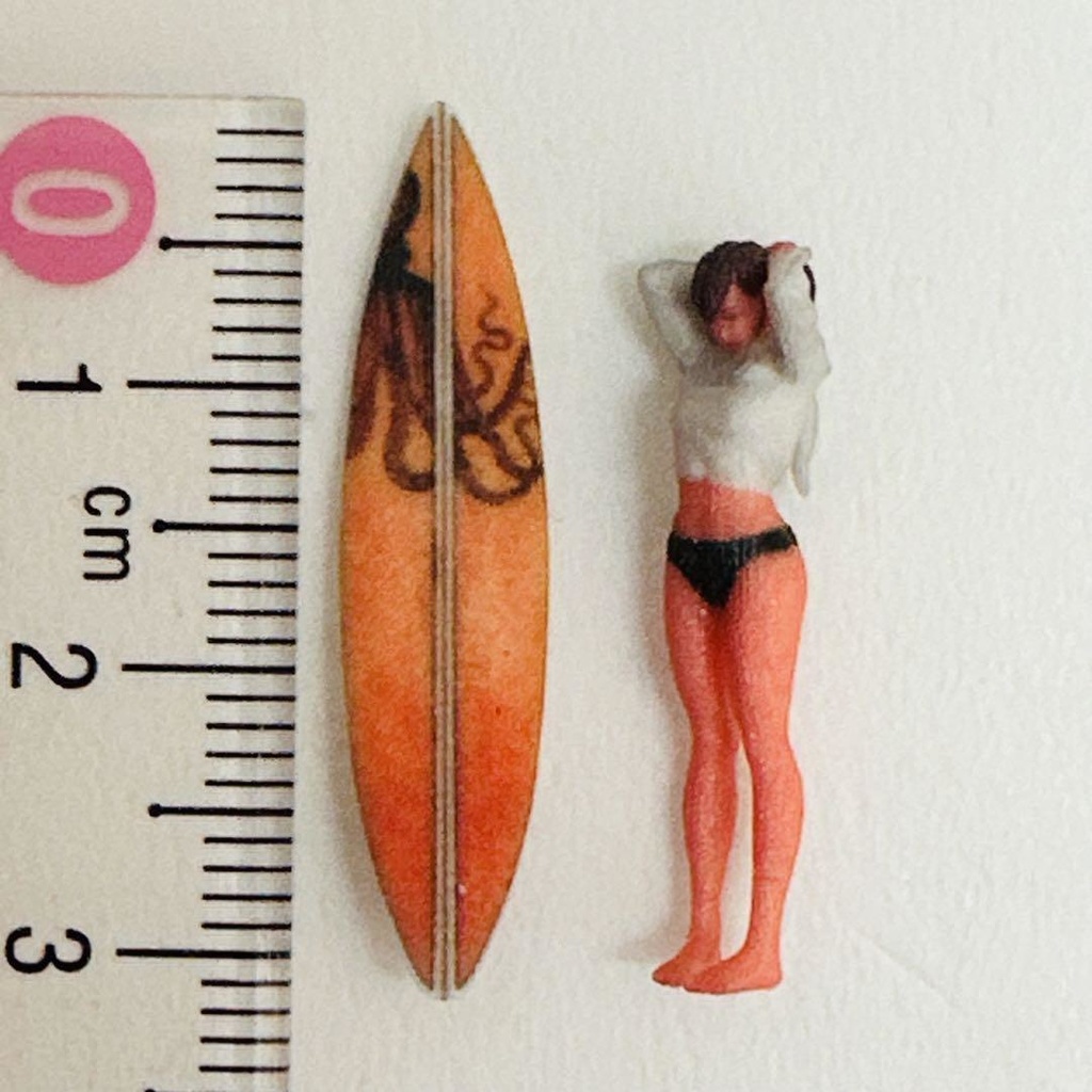 1/64 サーフボード ミニチュア フィギュアに ジオラマに 3Dプリント ミニカーに ミニチュアイメージ