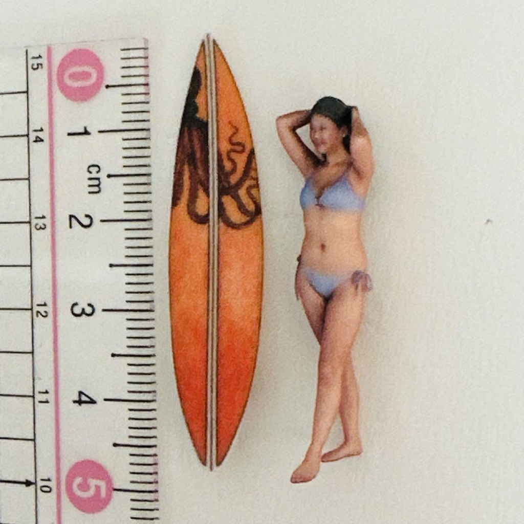 1/43 サーフボード ミニチュア フィギュアに ジオラマに ミニチュアイメージ 3Dプリント