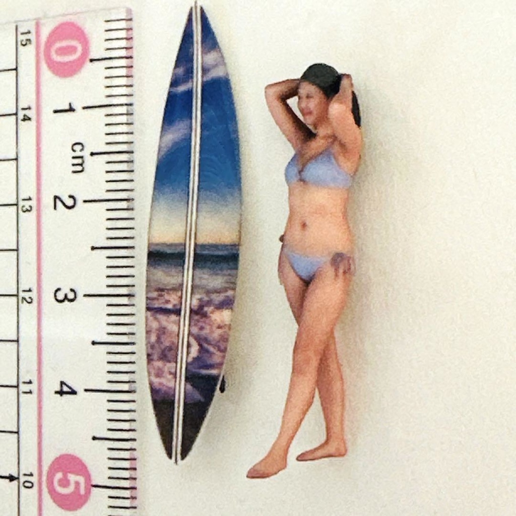 1/43 サーフボード② ミニチュア フィギュアに ジオラマに ミニカーに フルカラー3Dプリント 3D ミニチュアイメージ