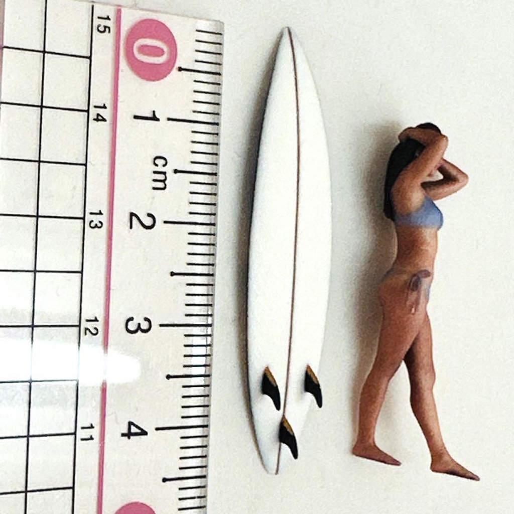 1/43 サーフボード② ミニチュア フィギュアに ジオラマに ミニカーに フルカラー3Dプリント 3D ミニチュアイメージ