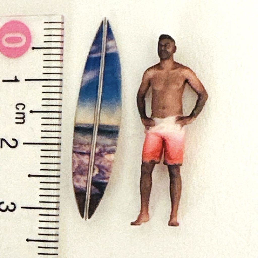 1/43 サーフボード② ミニチュア フィギュアに ジオラマに ミニカーに フルカラー3Dプリント 3D ミニチュアイメージ