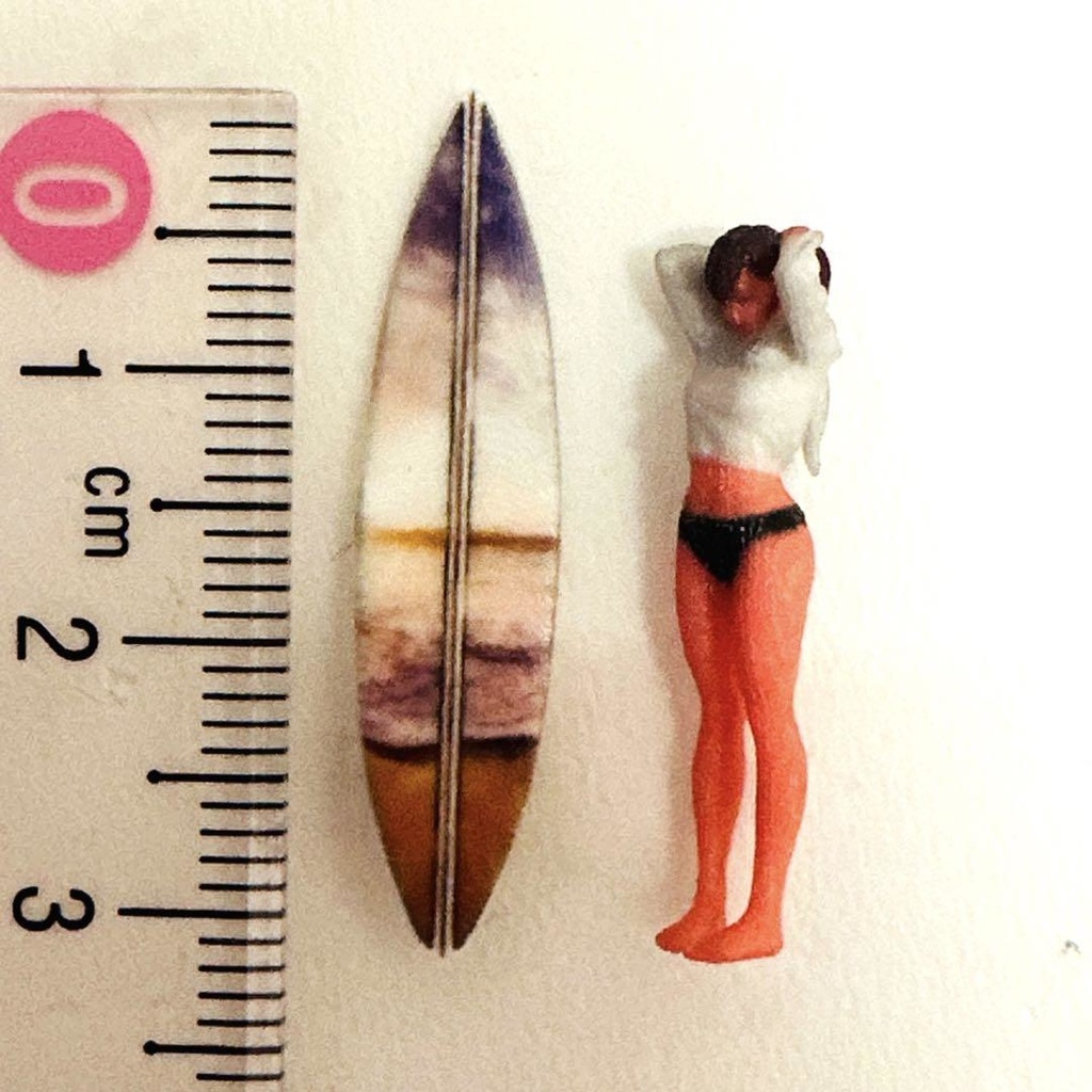 1/64 サーフボード③ ミニチュア ジオラマに フィギュアに ミニカーに ミニチュアイメージ 3D 3Dプリント
