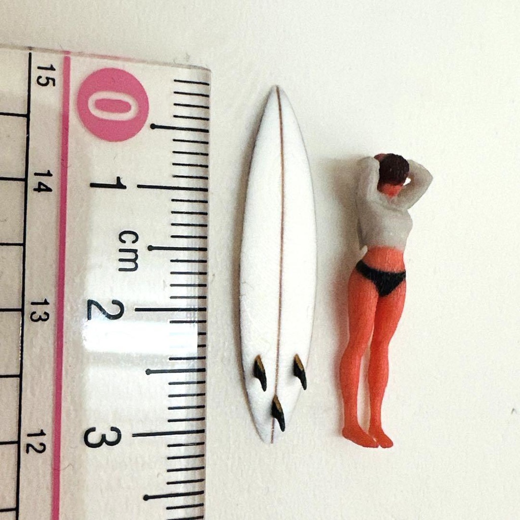 1/64 サーフボード③ ミニチュア ジオラマに フィギュアに ミニカーに ミニチュアイメージ 3D 3Dプリント