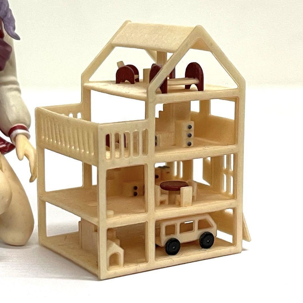 ミニミニドールハウス　ドールハウスに　ミニチュア　ジオラマ　３Dプリンター　３Dプリント　住宅模型　建築模型　３D