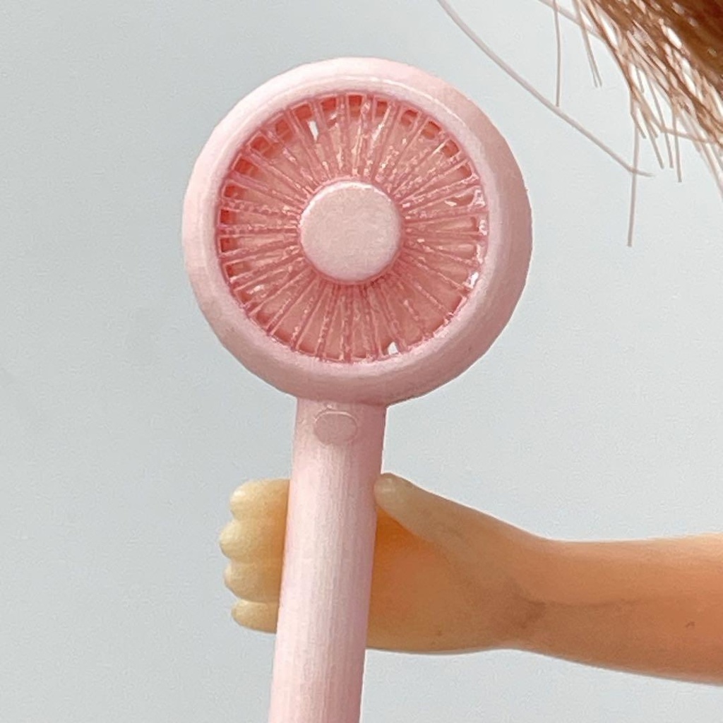 30mm ミニチュア ハンディファン ピンク リカちゃんに ブライスに シルバニアに 3D ドールハウスに