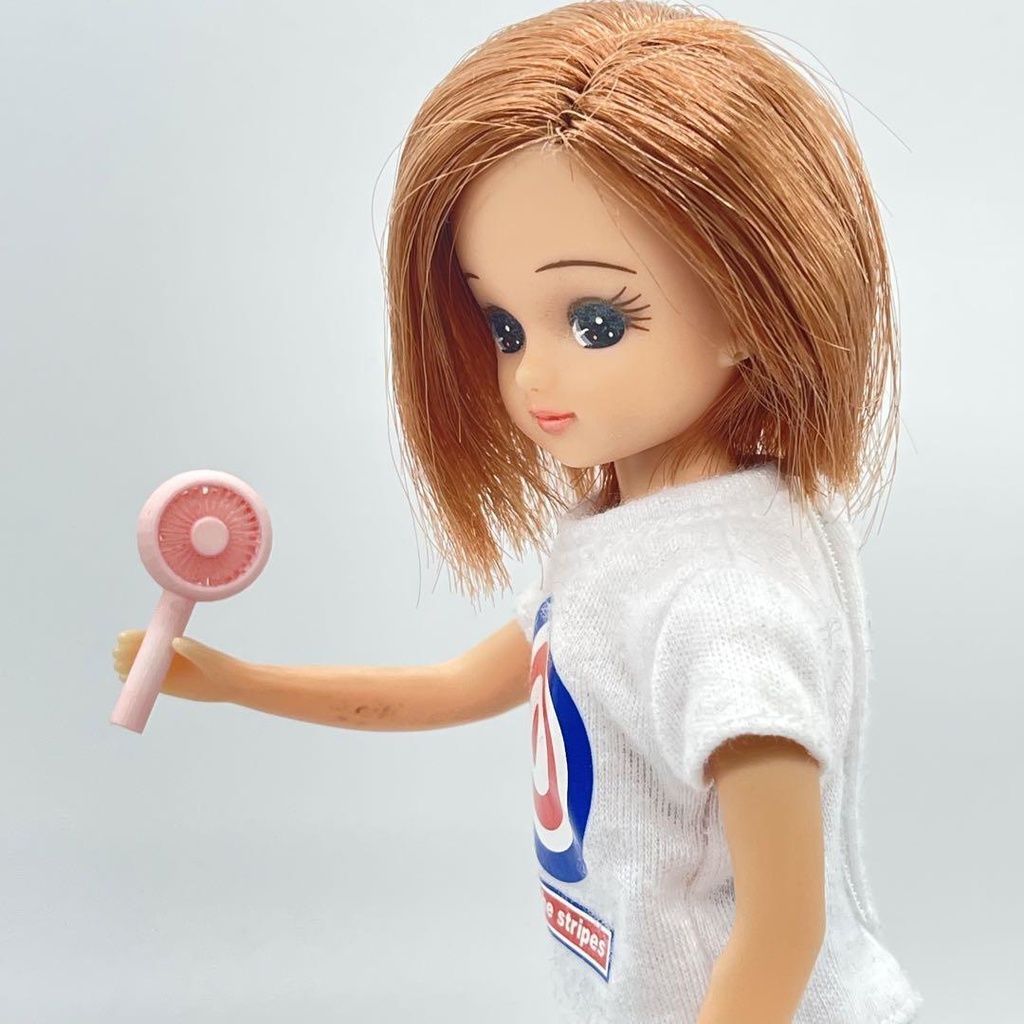 30mm ミニチュア ハンディファン ピンク リカちゃんに ブライスに シルバニアに 3D ドールハウスに