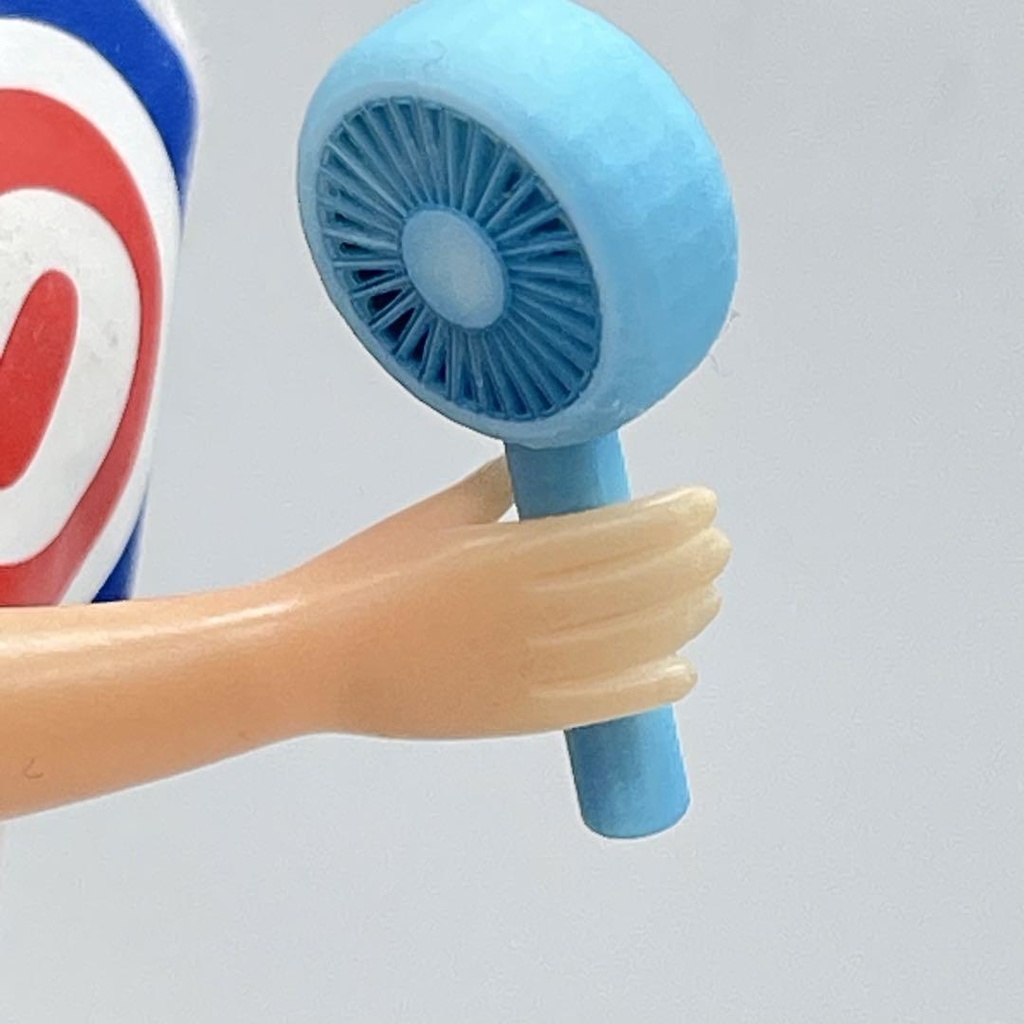 3㎝ ミニチュア ハンディファン 水色 リカちゃんに ブライスに ドールに 人形に ミニチュアイメージ 3Dプリンター