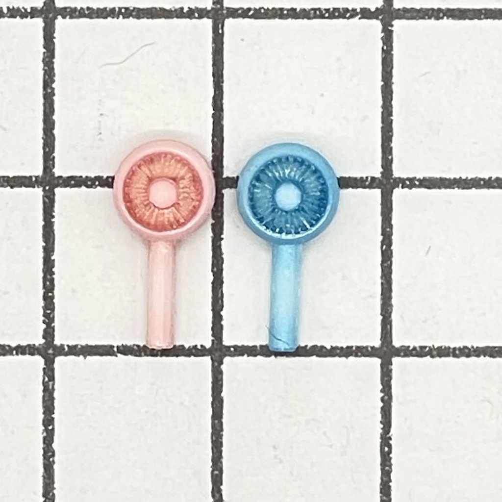 1/18 ミニチュア ハンディファン2個 人形 ドール フィギュアに ミニチュアイメージ