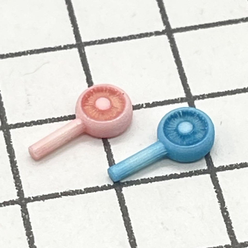 1/18 ミニチュア ハンディファン2個 人形 ドール フィギュアに ミニチュアイメージ