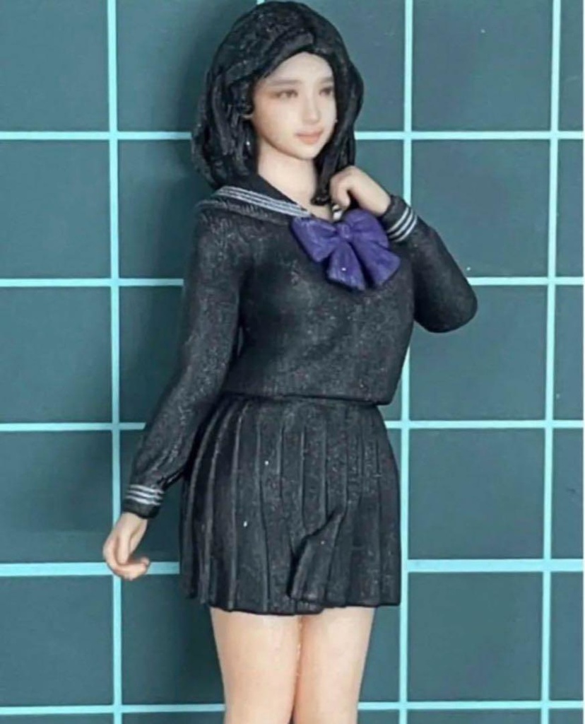 1/24 完成品 JK1 フィギュア 女子高生 リアルフィギュア ミニチュアイメージ 3Dフィギュア ミニカーに ドールハウスに