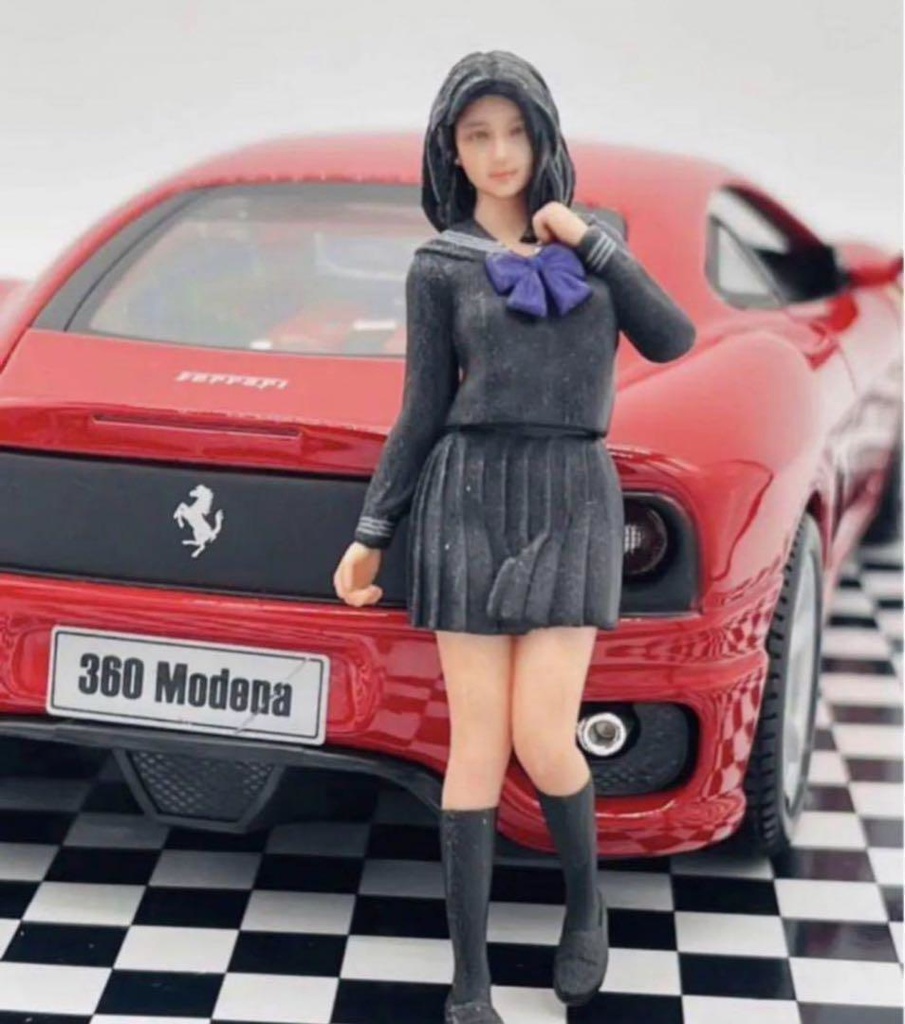 1/24 完成品 JK1 フィギュア 女子高生 リアルフィギュア ミニチュアイメージ 3Dフィギュア ミニカーに ドールハウスに