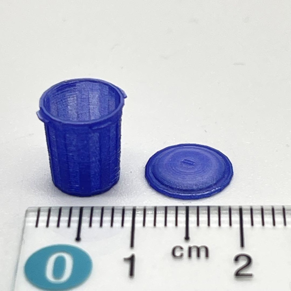 1/80 HOゲージ ポリバケツ ゴミ箱 ミニチュア ミニチュアイメージ 鉄道模型 ジオラマ レイアウト 住宅模型 建築模型 3Dプリンター ミニチュアイメージ