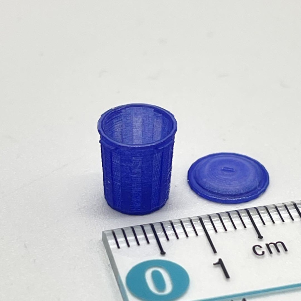 1/80 HOゲージ ポリバケツ ゴミ箱 ミニチュア ミニチュアイメージ 鉄道模型 ジオラマ レイアウト 住宅模型 建築模型 3Dプリンター ミニチュアイメージ