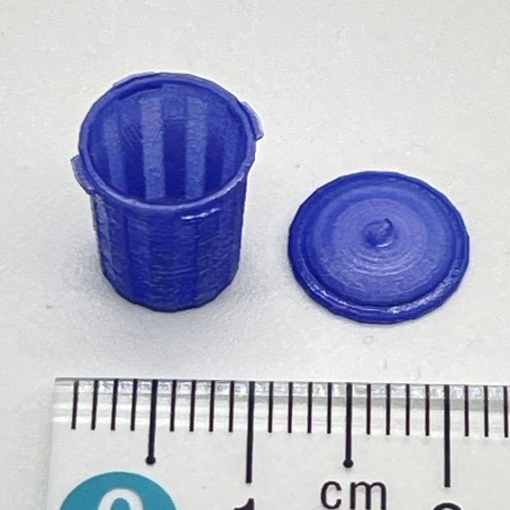 1/72 ポリバケツ ゴミ箱 ミニチュアイメージ ミニチュア ジオラマ レイアウト ミニカーに 3Dプリンター 3D